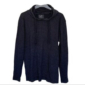 Modern Culture Black White Stripes Hoodie XL
